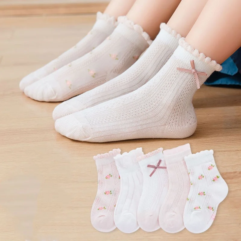 Summer Clothing Baby Girl - Kindersocken, 5 Paare/Lot, Frühling, Sommer, Baumwolle,